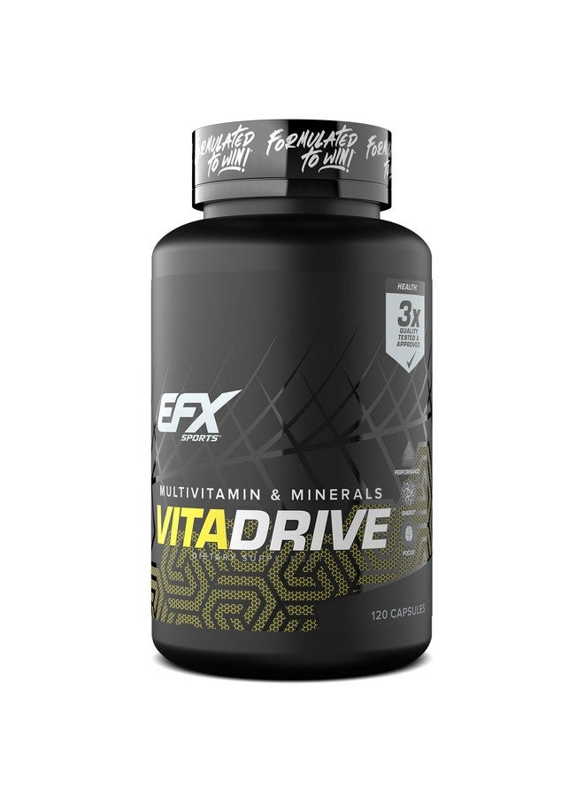 EFX Sports Vita Drive | Multivitamin Formulated for Athletes | Complex of Vitamins, Minerals, Micronutrients, & Antioxidants | 30 Servings, 120 Capsules - Image 1