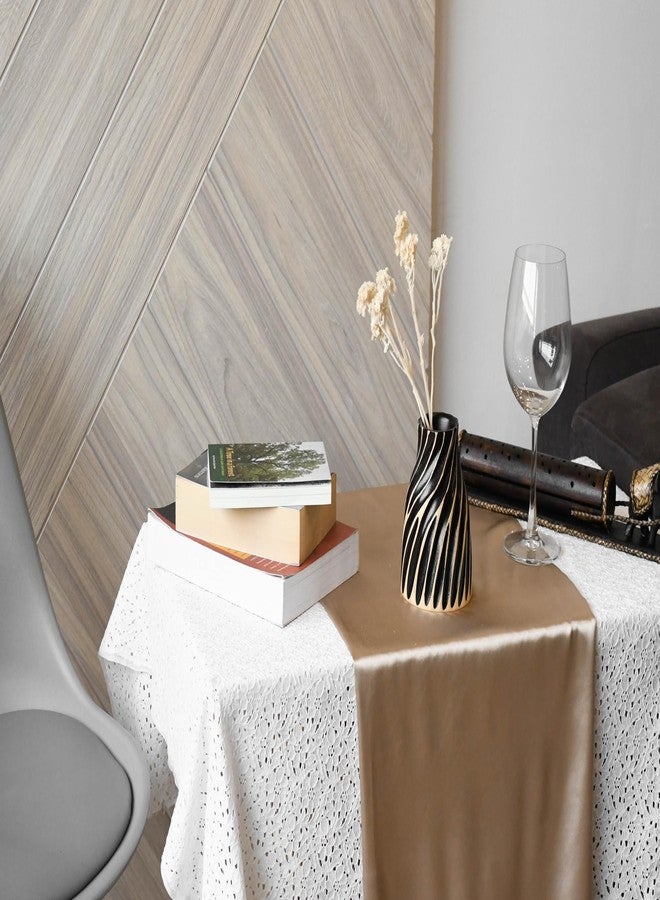 AeraVida Sleek Spiral Small Black Mango Tree Wood Vase with Stripes | Mango Tree Wood Kitchen Decor | Handmade Vase | Handmade Home Office Table Vase - Image 3