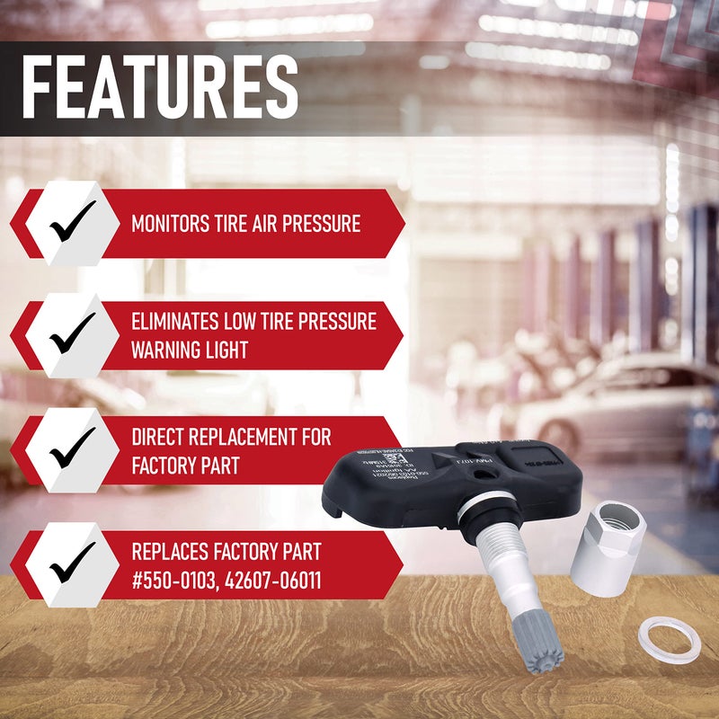 AA Ignition Replacement TPMS Sensor - Compatible with Toyota, Lexus and Scion - Replaces 550-0103, 42607-06011, 42607-33021 - 315mhz - Tacoma, Camry, Avalon, 4Runner, GX460 - Tire Pressure Monitoring System - Image 2