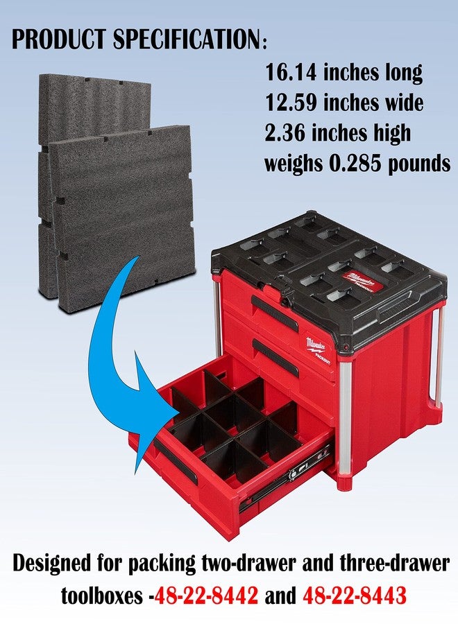 Aillsa Packout Foam Inserts 48-22-8452 fits for Milwauke Packout Drawer Tool Boxes48-22-8442 and 48-22-8443|Foam Custom Tool Drawer Inserts - Image 4