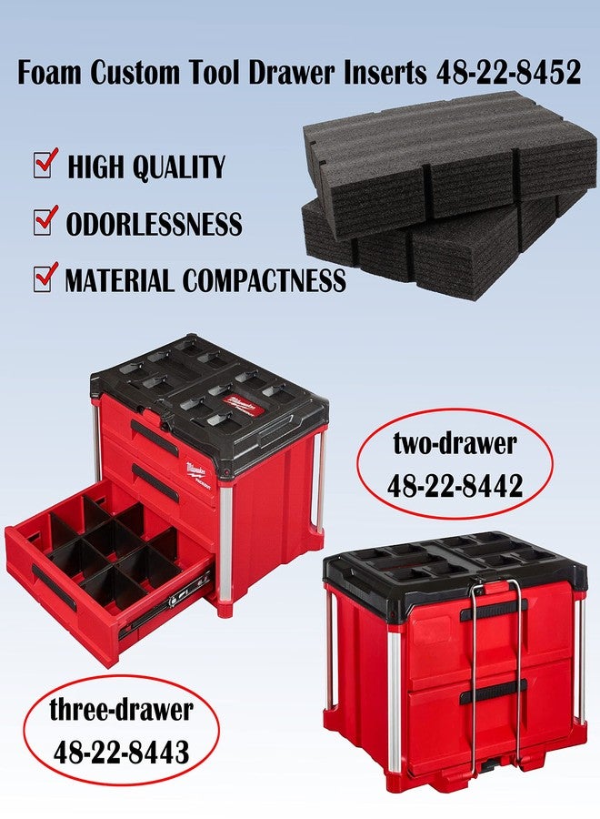 Aillsa Packout Foam Inserts 48-22-8452 fits for Milwauke Packout Drawer Tool Boxes48-22-8442 and 48-22-8443|Foam Custom Tool Drawer Inserts - Image 3