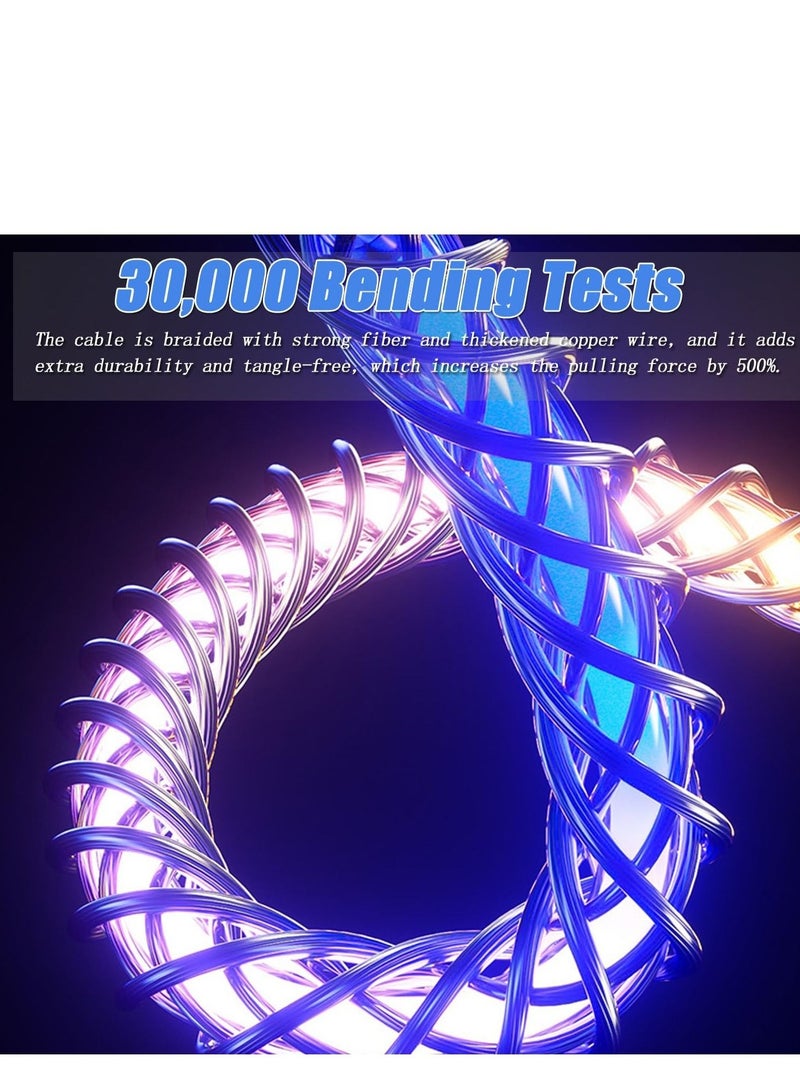 Captaintech Light Up Phone Charger Cord, 6A RGB Colorful Gradual USB A to Type C Charger Cable, Compatible with Samsung Galaxy S23 S22 S21 S20 S10 S9 Note 20, LG V30 V20 G6 G7(1m) - Image 4