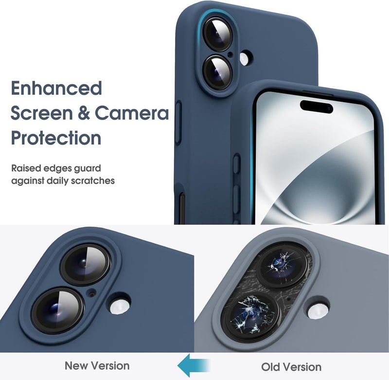 Mobistyle Designed for iPhone 16 Back Cover, Soft Liquid Silicone Slim Protective Shockproof Phone Case Cover with Anti-Scratch Microfiber Lining, 6.1 inch (Blue) - Image 2