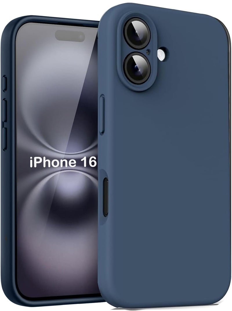 Mobistyle Designed for iPhone 16 Back Cover, Soft Liquid Silicone Slim Protective Shockproof Phone Case Cover with Anti-Scratch Microfiber Lining, 6.1 inch (Blue) - Image 1