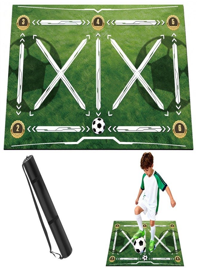 Dolcety Soccer Footwork Training Mat with Storage Bag | Agility & Footwork Drill Mat for Indoor & Outdoor Use, 35''x24'' - Image 1