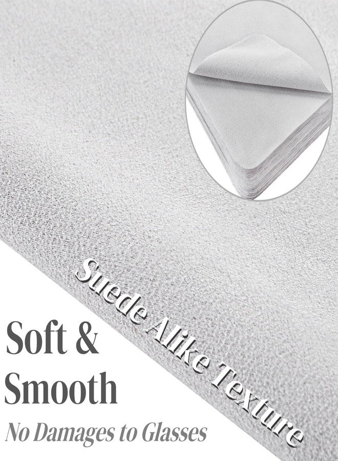 Eorbow 100 Pack Microfiber Glasses Cleaning Cloth, Ultra Soft Eyeglasses Wipe Suede, Washable Cleaner for Lens, Screens, Cameras, Phones, Electronics (7×6 Inch, Gray) - Image 3