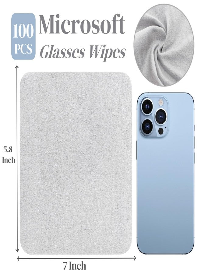 Eorbow 100 Pack Microfiber Glasses Cleaning Cloth, Ultra Soft Eyeglasses Wipe Suede, Washable Cleaner for Lens, Screens, Cameras, Phones, Electronics (7×6 Inch, Gray) - Image 2