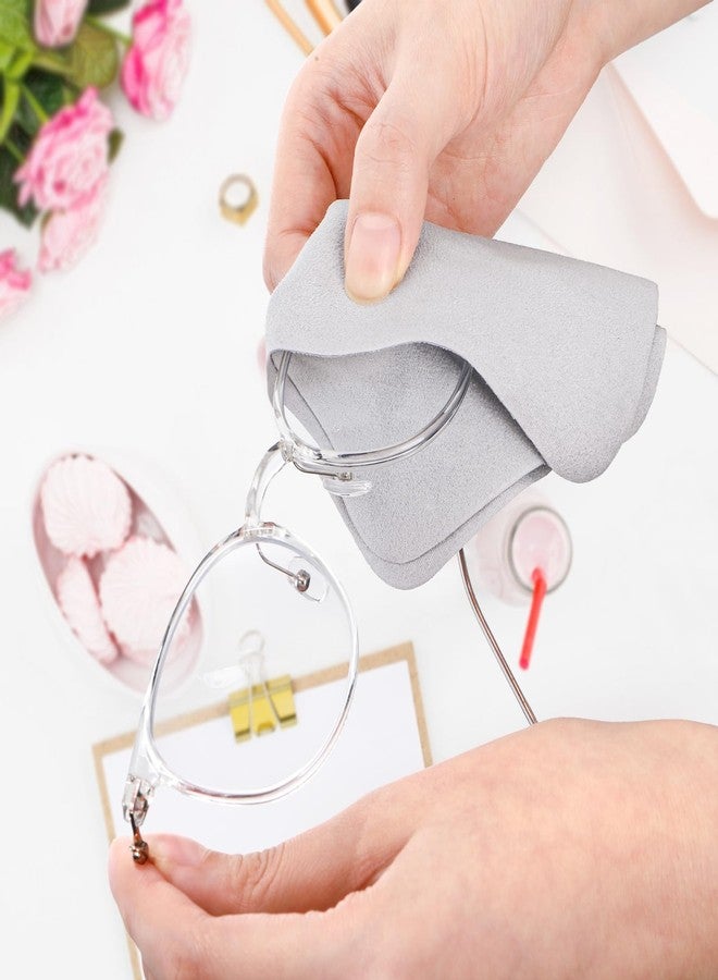 Eorbow 100 Pack Microfiber Glasses Cleaning Cloth, Ultra Soft Eyeglasses Wipe Suede, Washable Cleaner for Lens, Screens, Cameras, Phones, Electronics (7×6 Inch, Gray) - Image 5