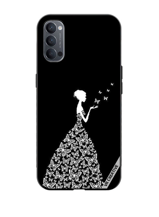 VR CREATIVE Protective Case Cover For Oppo Reno4 Pro 5G Girl In Butterfly Dress Design Multicolour  - Image 1