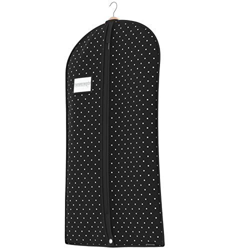 HANGERWORLD 40inch Garment Bag for Suits and Dresses Bags for Closet Storage Breathable Clothes Cover Dust Protector (1 Pack, Black Polka) - Image 2