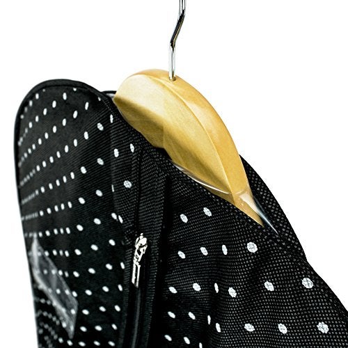 HANGERWORLD 40inch Garment Bag for Suits and Dresses Bags for Closet Storage Breathable Clothes Cover Dust Protector (1 Pack, Black Polka) - Image 3