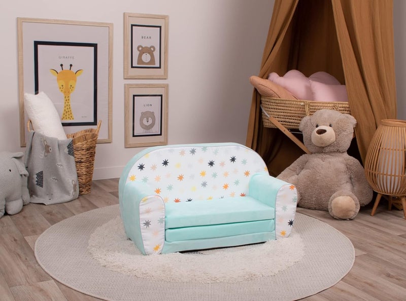 Delsit Kids Couch for Toddlers - 2 in 1 Convertible Foam Sofa to Lounger, Comfy Flip Out Lounge Chair - Image 2