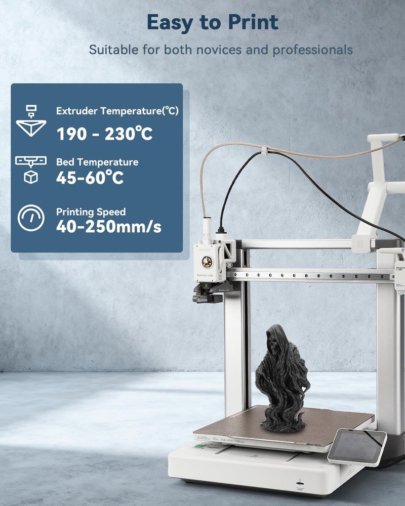 3DHoJor PLA Filament 1.75mm Black,3D Printing Filament,1kg Cardboard Spool (2.2lbs), Fit Most FDM 3D Printer,Dimensional Accuracy +/- 0.03 mm,Vacuum Packaging, No Brittle Filaments - Image 3