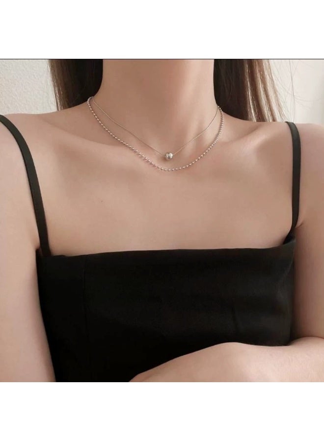 Goolsky قلادة مزدوجة الطبقة جديدة للنساء من أوروبا وأمريكا - سلسلة طوق أنيقة بأسلوب مينيماليست، تصميم صغير أنيق - Image 4