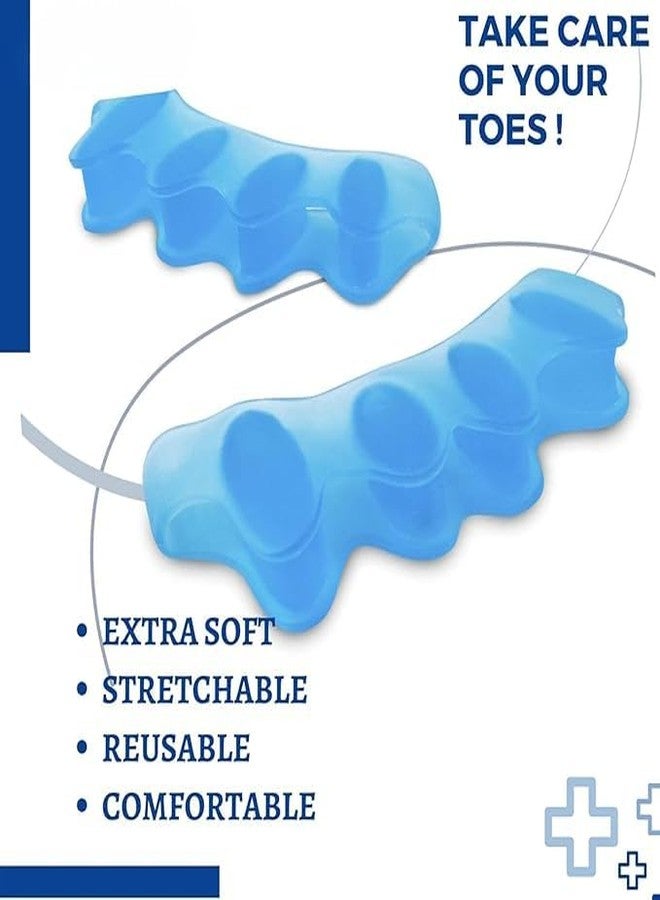 Glenoxzone The Sole Care Silicone Toe Separators – Pack of 1 Pair | Correct Overlapping Toes, Hammer Toes & Blisters Relief | Comfortable, Flexible Toe Spacers (Multicolour) - Image 1