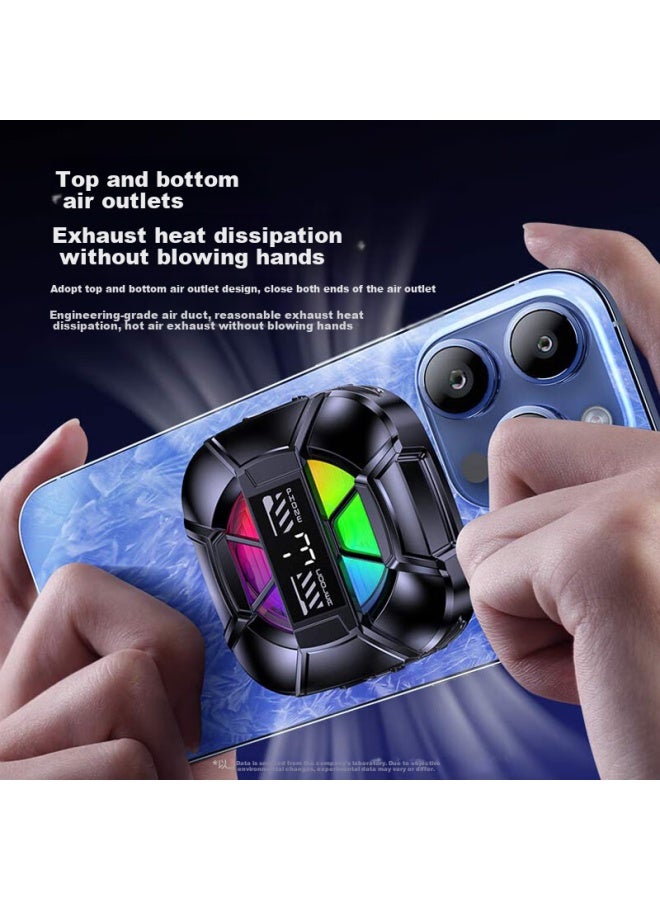 Stiger [Digital Display + Clip] Phone Cooler, Magnetic Semiconductor Cooling Device, Temperature Reduction Tool For Gaming, Pubg, Suitable For Phones And Tablets, Compatible With Apple, Iqoo, Black Shark