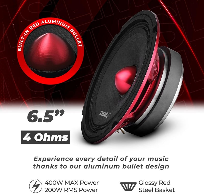 DS18 PRO-X6.4BMSL Pro Series Slim Midrange 4-Ohm Loudspeaker 250W Rms, 500W Max Power-Set of 1-6.5" - Image 2