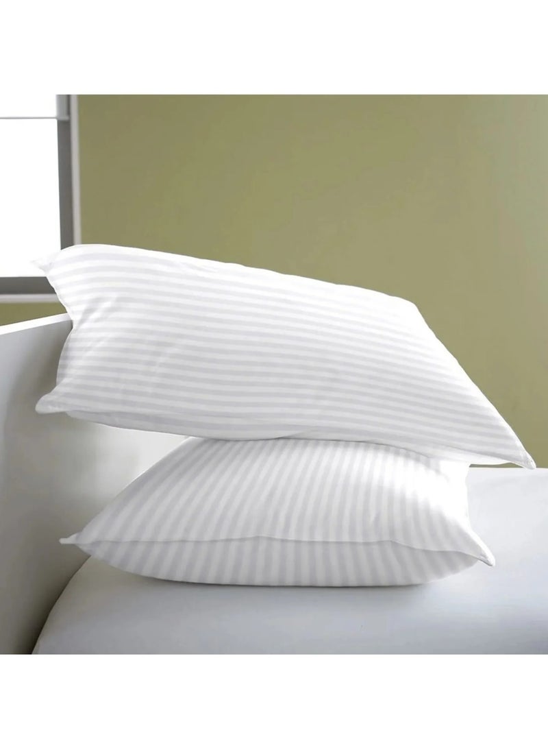 COMFY SET OF 2 HOTEL QUALITY STRIPE HYPOALLERGENIC COTTON PILLOW - Image 2