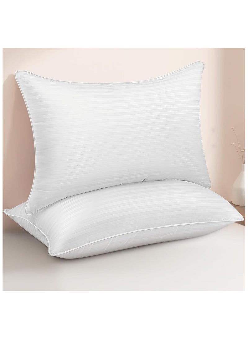 COMFY SET OF 2 HOTEL QUALITY STRIPE HYPOALLERGENIC COTTON PILLOW - Image 3