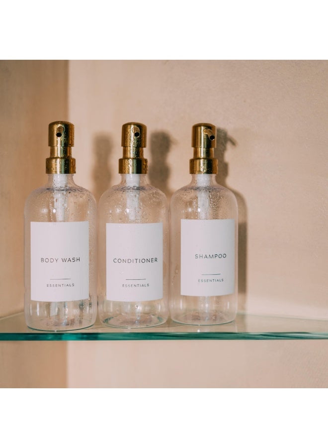 3 قطع موزع للشامبو والبلسم، موزعات سعة 500 مل للاستحمام، موزع شامبو وبلسم وغسول للجسم يُثبت على الحائط للحمام (شفاف) - Image 5