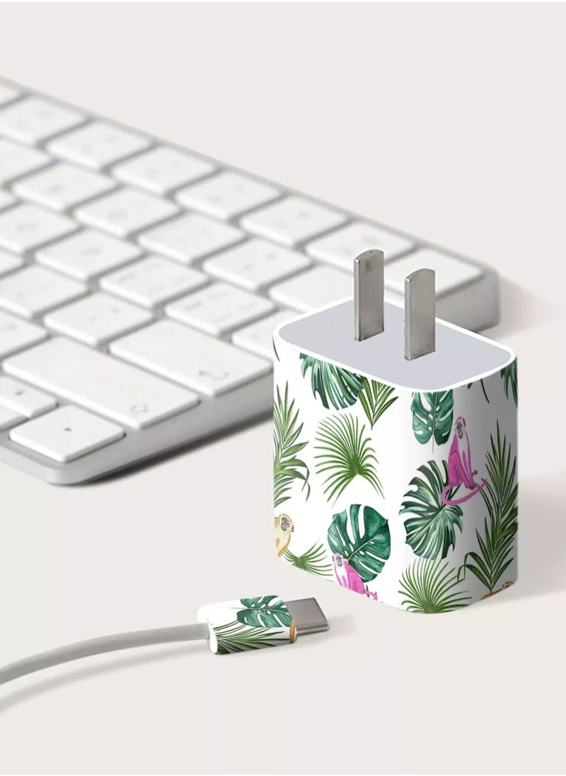 Generic 1sheet Leaf Print Charger Head Sticker  - Image 5