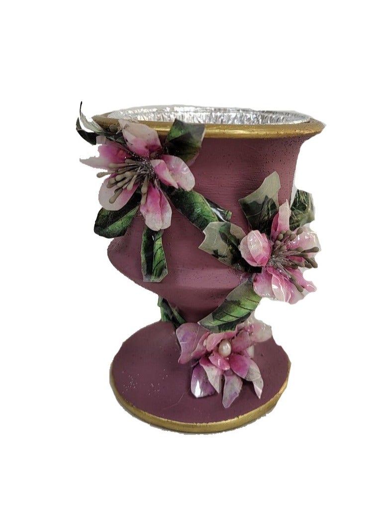 ALJAWAHER Mabkher  made of pottery with a three-dimensional engraving, medium size, purple color - Image 1