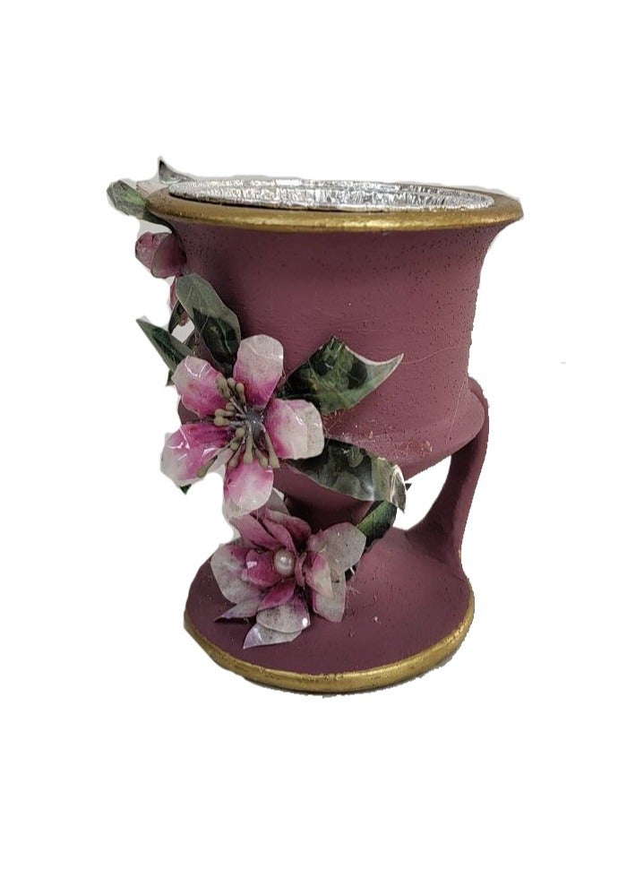 ALJAWAHER Mabkher  made of pottery with a three-dimensional engraving, medium size, purple color - Image 2