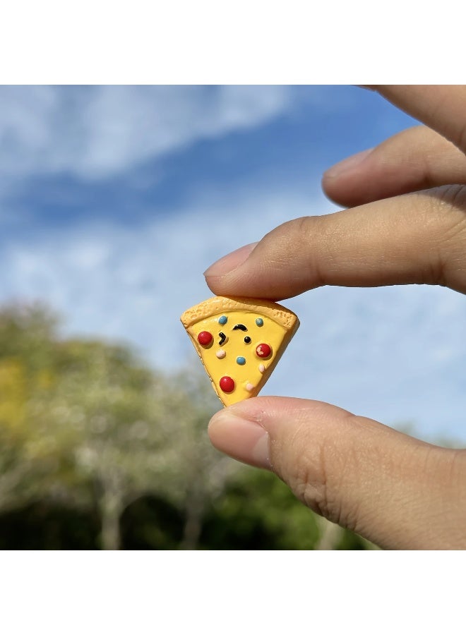 Goolsky 6pcs Combination Pack, Cute Pizza Set Refrigerator Magnets, Resin Creative Food Play Pizza Refrigerator Magnets, Cute and Delicious Food Theme, Creative Decoration, Suitable for Home, Office and Whiteboard  - Image 2