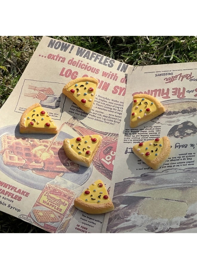 Goolsky 6pcs Combination Pack, Cute Pizza Set Refrigerator Magnets, Resin Creative Food Play Pizza Refrigerator Magnets, Cute and Delicious Food Theme, Creative Decoration, Suitable for Home, Office and Whiteboard  - Image 3