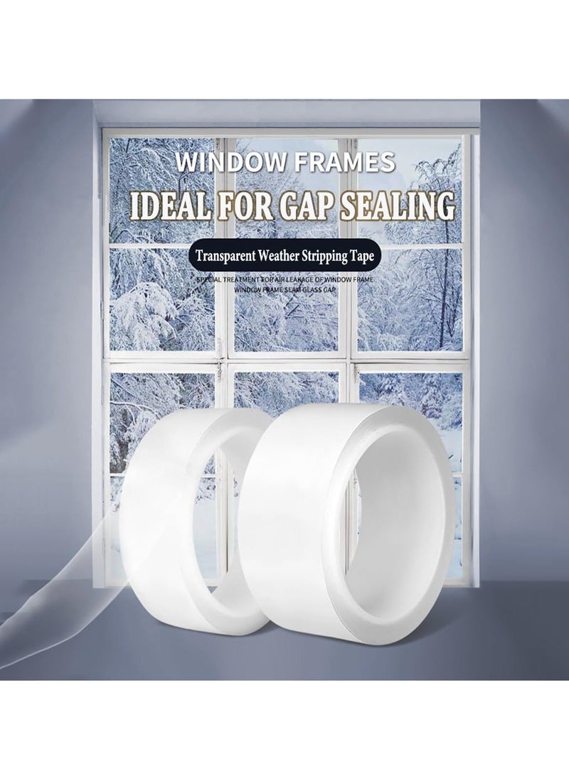 Generic Transparent Window Weather Sealing Tape, Clear Window Draft Isolation Sealing Film Tape for Door Draft Stopper Adhesive Tape, Doors Windows and Shower Glass Gaps(100cn*5cm)  - Image 5