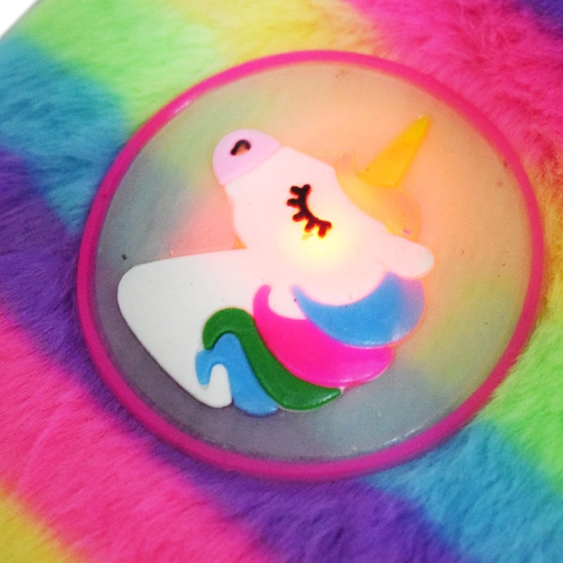 Asera مفكرة صغيرة بحجم الفرو ناعمة وطرية مع ضوء LED وقلم يونيكورن 6 في 1 كهدية عيد ميلاد وهدية عودة (يونيكورن) - Image 2