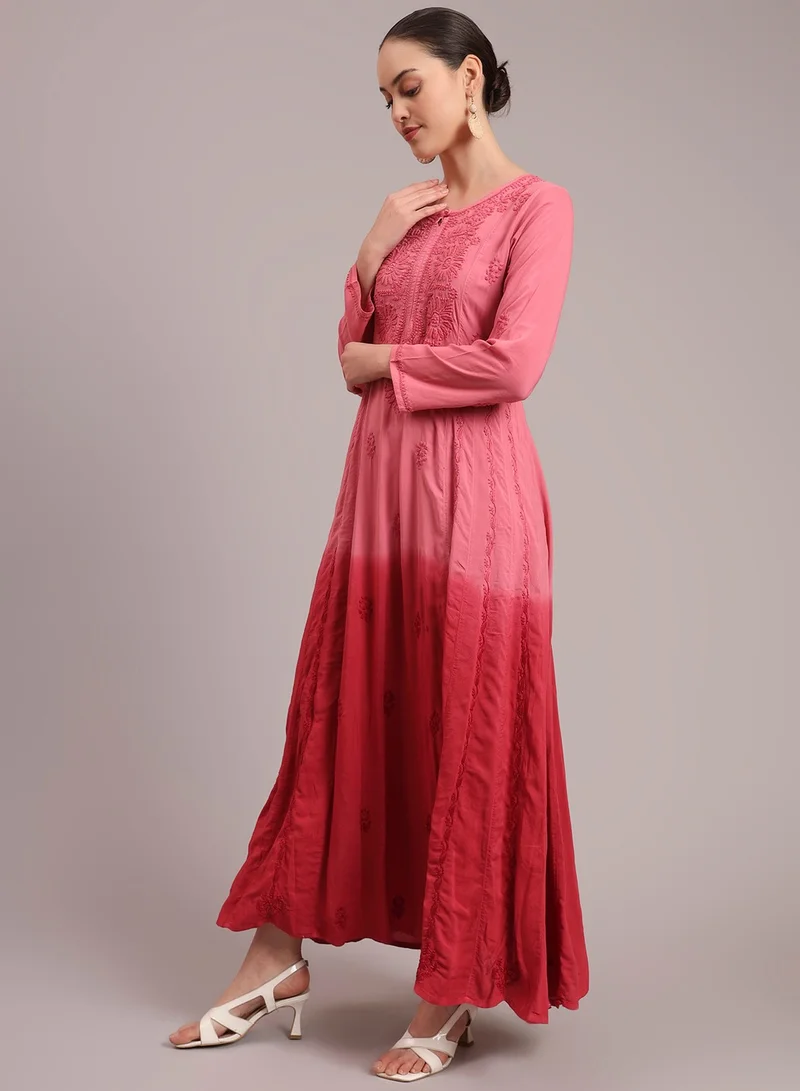 الايا جلابية شيكانكاري مودال مطرزة يدوياً أومبير-AL4018