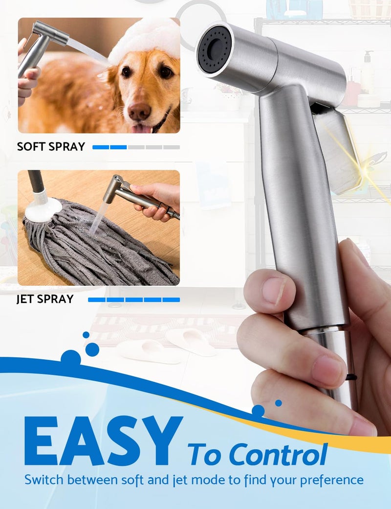 BRITULIF 3 Packs BRITULIF Handheld Bidet Sprayer for Toilet, Hand Sprayer Bidet with Adjustable Jet Spray for Toilet Bidet Handheld Cloth Diaper Sprayer Set Muslim Shower for Bathroom - Image 4