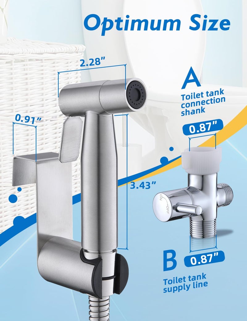 BRITULIF 3 Packs BRITULIF Handheld Bidet Sprayer for Toilet, Hand Sprayer Bidet with Adjustable Jet Spray for Toilet Bidet Handheld Cloth Diaper Sprayer Set Muslim Shower for Bathroom - Image 2