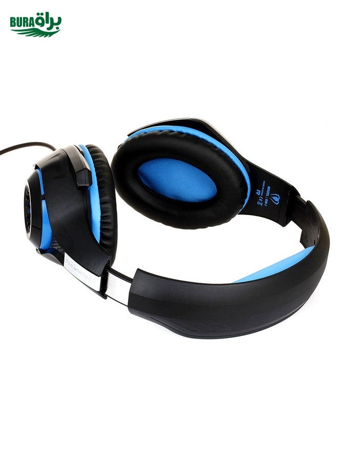 Beexcellent GM-1 Stereo Bass Gaming Wired Headphone with Microphone & LED Light, For PS4, Smartphone, Tablet, PC, Notebook(Blue)