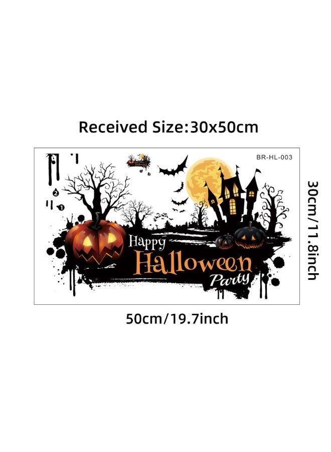 NIBEMINENT Halloween Pumpkin Ghost Castle Self-Adhesive Wall Stickers - Halloween Decorations