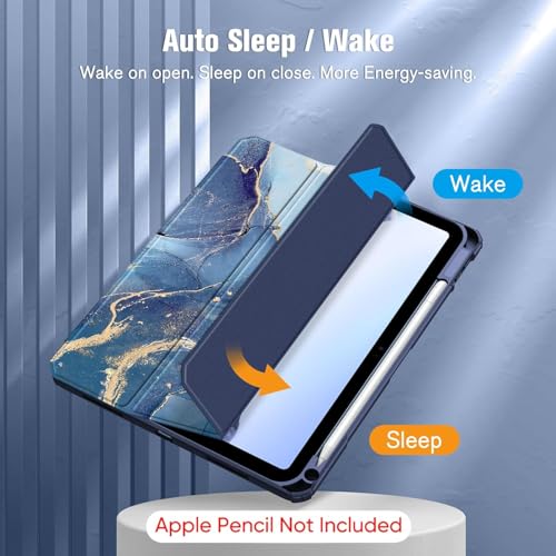 MOCA Case for iPad A16 11th Gen 11 Inch 2025 & iPad 10th Gen 10.9 Inch 2022, Clear Back Cover, TPU Shockproof Frame, Auto Wake Sleep, Slim Transparent Protective Tablet Case (Ocean) - Image 5