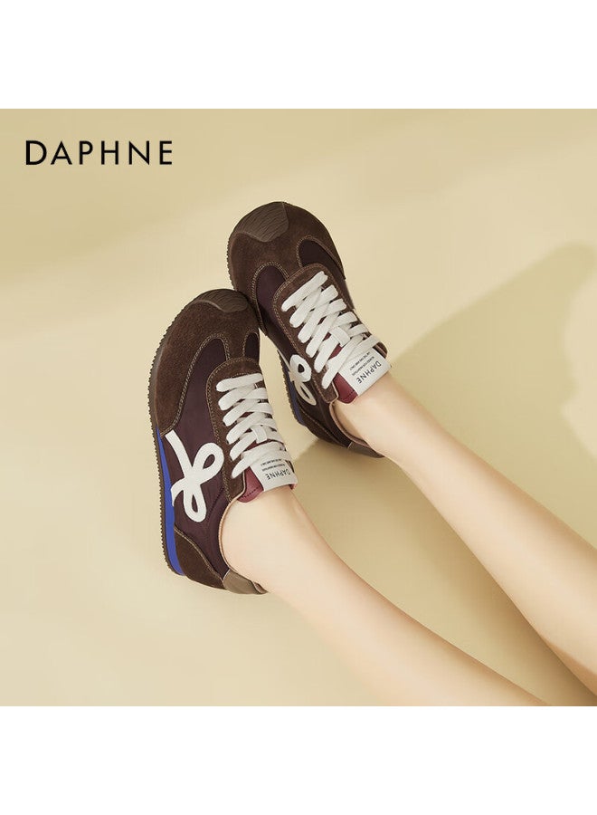 Daphne Vintage German Trainer Women's Flat Versatile Comfortable Fashion Soft Sole Sports Casual Sneakers Coffee Color Size 38 - Image 5
