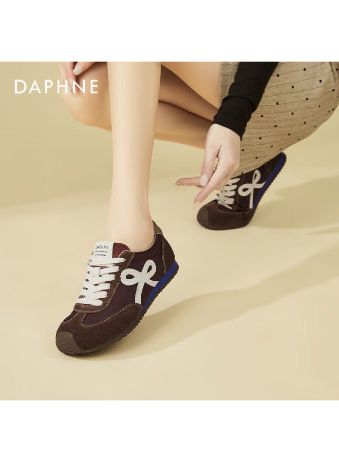 Daphne Vintage German Trainer Women's Flat Versatile Comfortable Fashion Soft Sole Sports Casual Sneakers Coffee Color Size 38 - Image 3