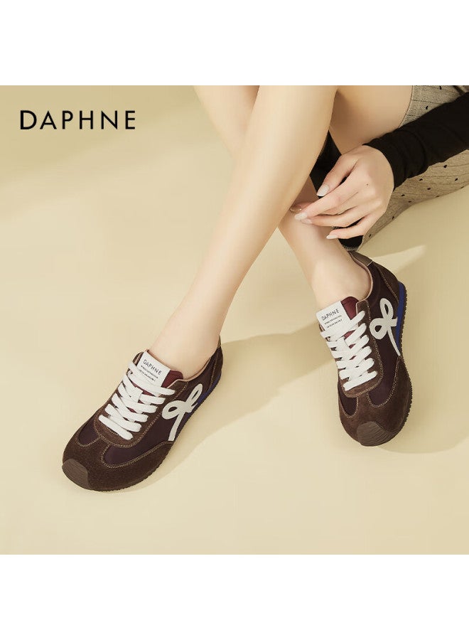 Daphne Vintage German Trainer Women's Flat Versatile Comfortable Fashion Soft Sole Sports Casual Sneakers Coffee Color Size 38 - Image 4