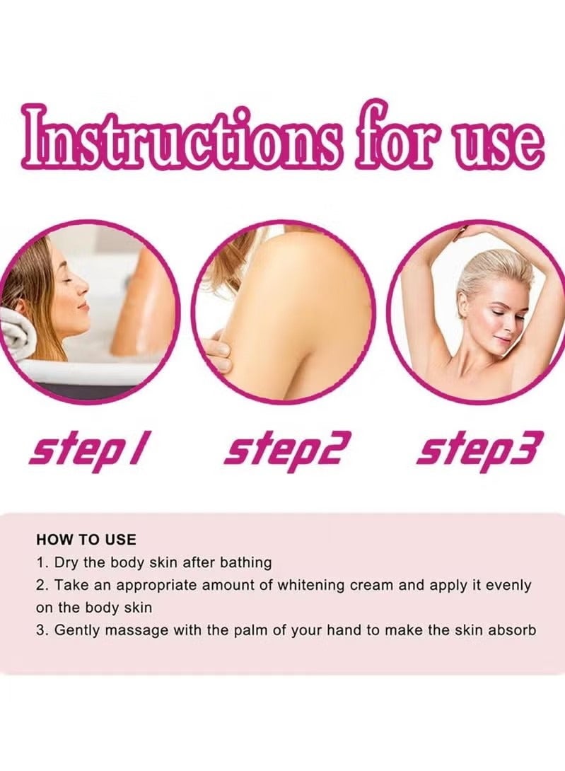 Kojic Acid Skin Lightening Cream, Underarm Cream, Intimate Area Dark Spot Remover, for Body, Underarms, Armpit, Knees, Legs and Inner Thigh Cream for Acanthosis Nigricans, Non-Greasy - Image 5