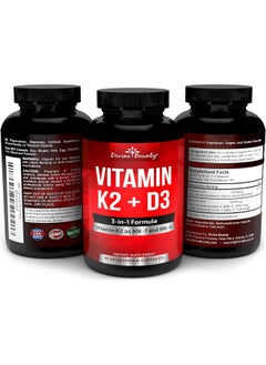 Divine Bounty Vitamin K2 (Mk7 & Mk4) With D3 Supplement - Vitamin K & D As Mk-7 100Mcg, Mk-4 500Mcg, And 5000 Iu Vitamin D3 3-In-1 Formula - Bone And Heart Support - 90 Non-Gmo Vegetarian Capsules  - Image 4