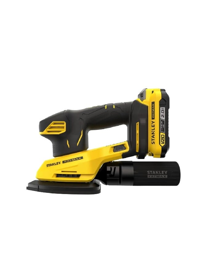 Stanley V20 18V Cordless Detail Sander with Battery and Soft Bag Black and Yellow 19 x 19.9 x 26.8 cm SFMCW221D1S-GB  - Image 2