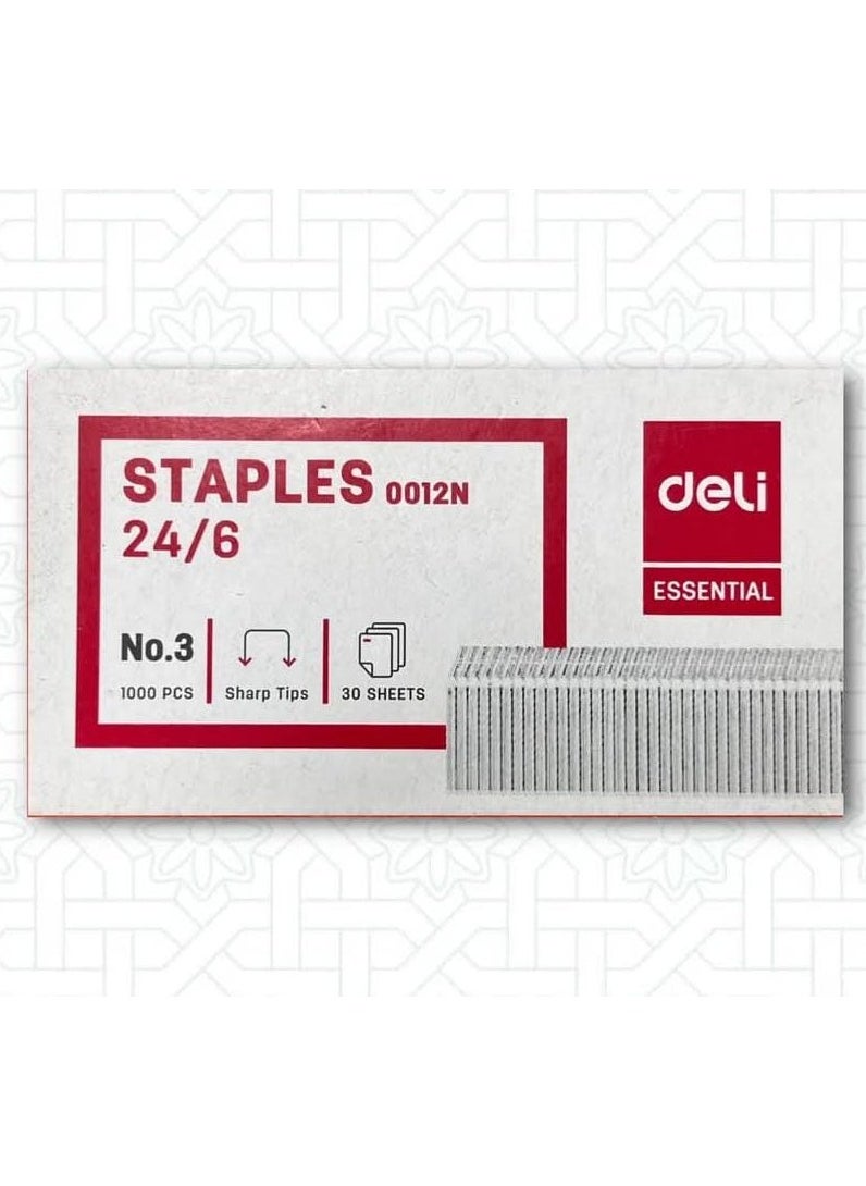 Deli Staples for stapler 24/6, 1000 staples  - Image 1