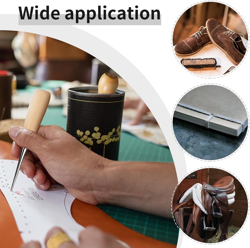 EXOFLY Leather Sewing KitLeather Stitching Kit Leather Working Kit with LargeEyed Stitching Needles Waxed Thread Leather Upholstery Repair Kit Sewing Tools for Hand Stitching DIY Leather Craft - Image 5