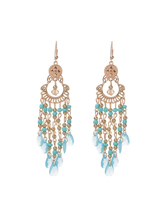 NIBEMINENT Bohemian Gemstone Stud Earrings - European and American Style