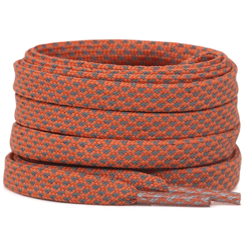 DELELE 2 Pairs Reflective Shoelace Flat Orange Safety Laces for Shoes Sneakers Boots 55 inch - Image 1