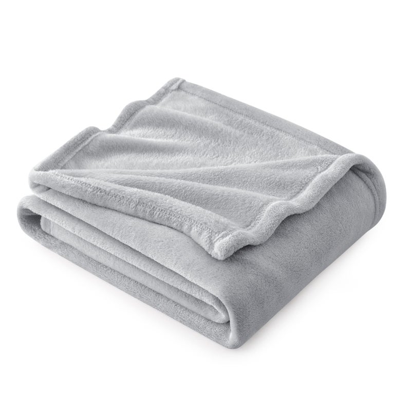 Bedsure Bedsure Fleece Throw Blanket  Light Grey Lightweight Blankets for Sofa Couch Bed Camping Travel  Super Soft Cozy Microfiber Throws 50x60 inches 