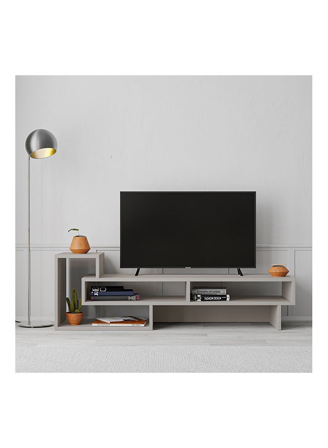 Mourah Home Tetra Modern Tv Unit Up To 43'' Inch Tvs | Spacesaving Tv Stand With Storage | 136.5X40X42 Cm| Light Mocha - Image 1