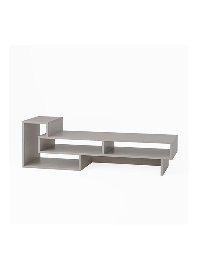 Mourah Home Tetra Modern Tv Unit Up To 43'' Inch Tvs | Spacesaving Tv Stand With Storage | 136.5X40X42 Cm| Light Mocha - Image 2